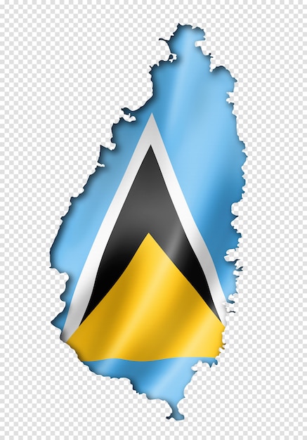 Saint lucia flag map