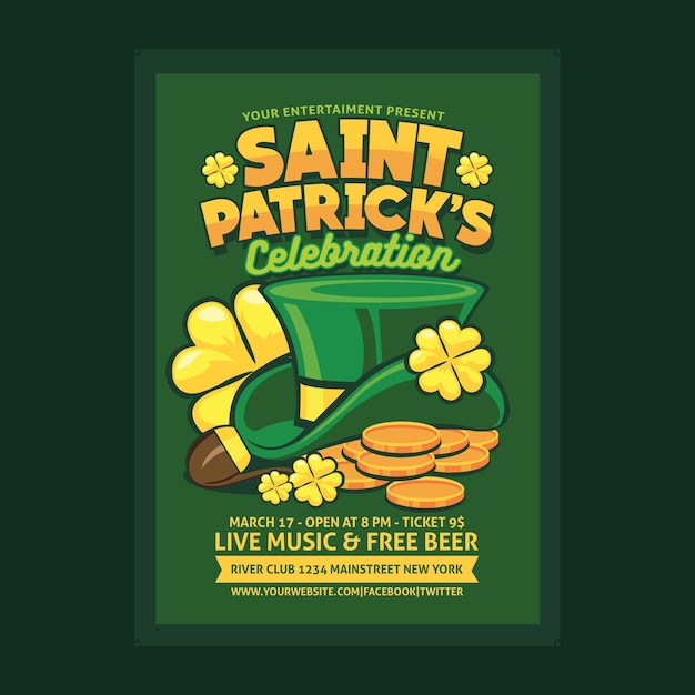 PSD saint patrick celebration flyer