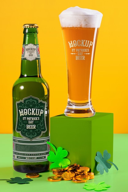 Saint patrick's day beer mock-up design