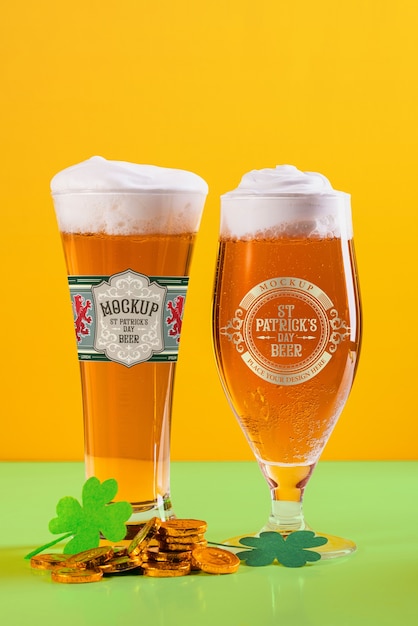 Saint patrick's day beer mock-up design