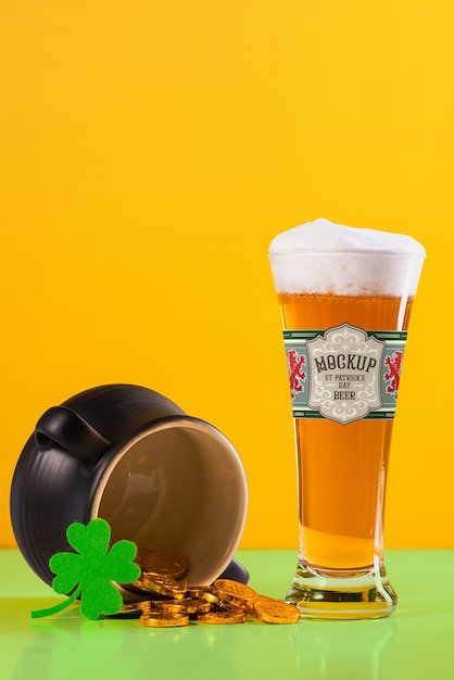Saint patrick's day beer mock-up design