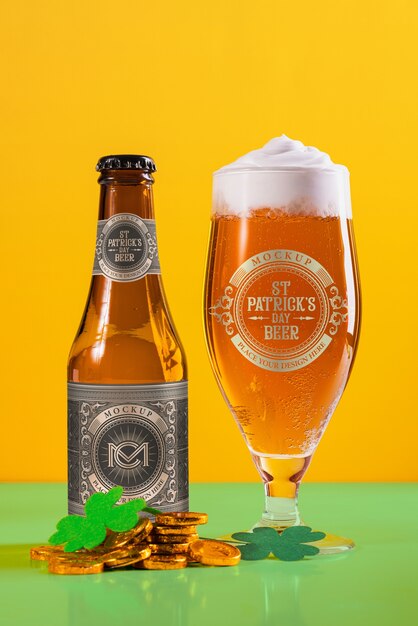 Saint patrick's day beer mock-up design