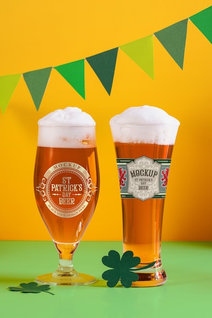 Saint patrick's day beer mock-up design