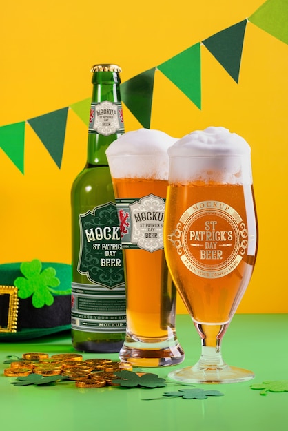 Saint patrick's day beer mock-up design