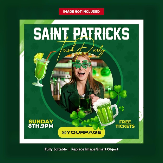 Saint patrick socials template