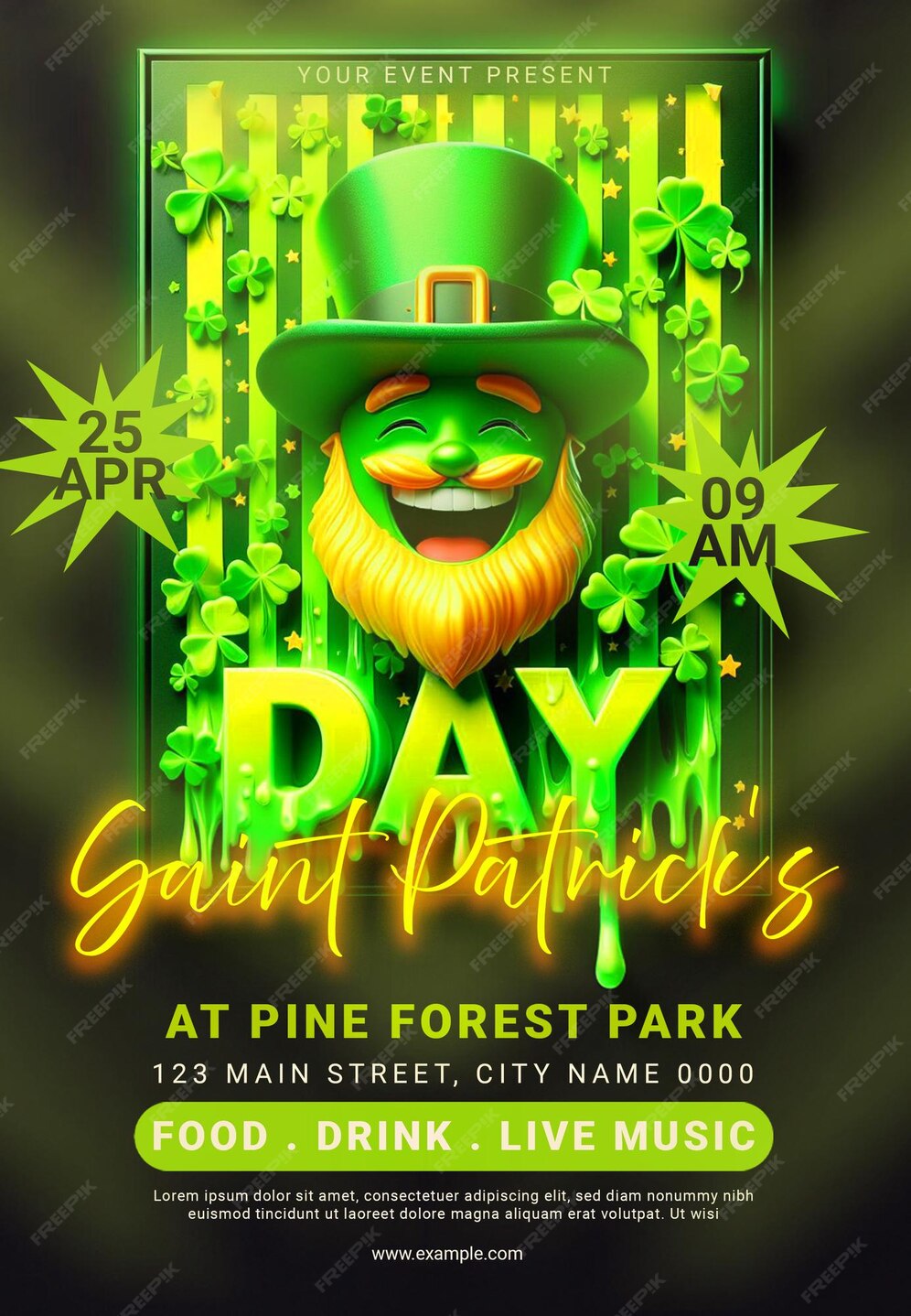 Premium PSD Saint patricks day 2025 flyer psd template