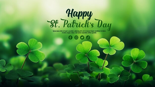 Saint patricks day celebration social media banner design template