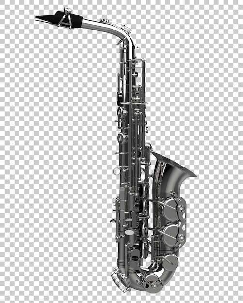 PSD saksofon na przezroczystym tle ilustracja renderowania 3d
