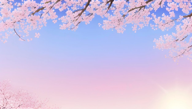 PSD sakura blooming background template