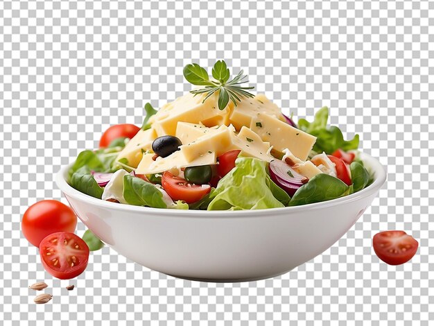 PSD salad garnished with cheese