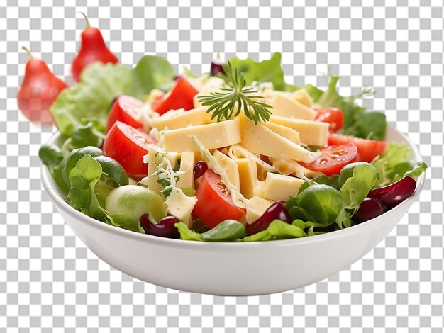 PSD salad garnished with cheese