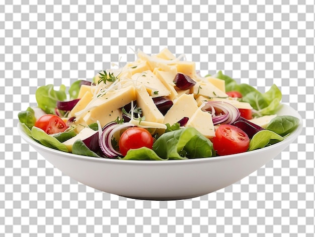 PSD salad garnished with cheese