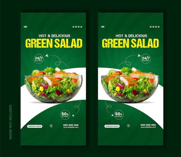 Salad pole banner design for restaurant