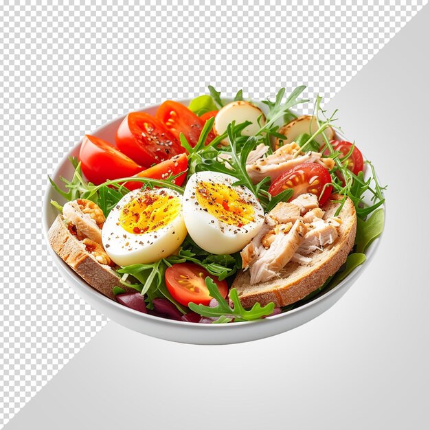 PSD a salad with eggs tomatoes and lettuce