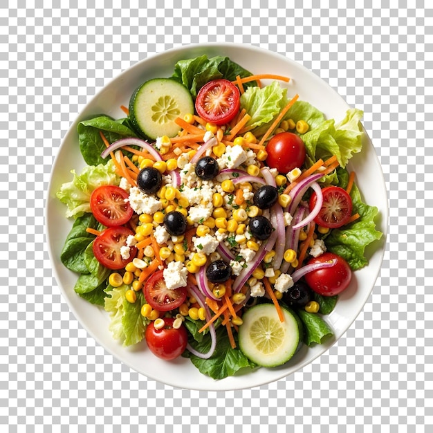 Salade recept kleurrijke voedzame bijgerecht met PNG geïsoleerd op doorzichtige achtergrond