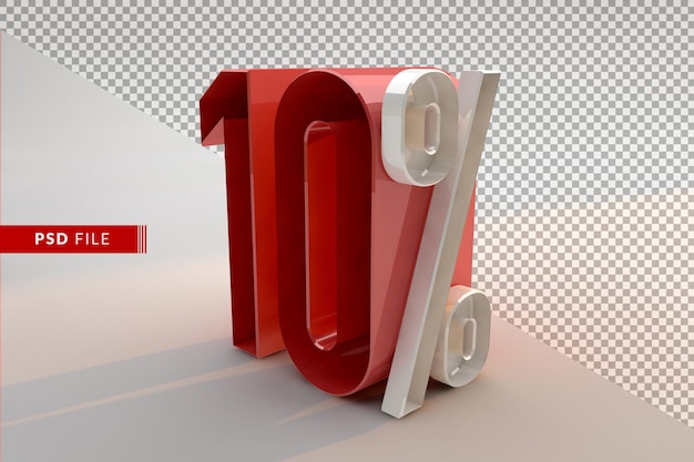 Vendita 10 percento di sconto concetto isolato 3d promozionale