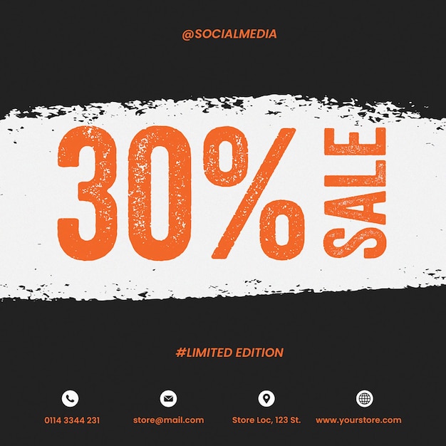 PSD sale 30 percent off instagram post template psd design
