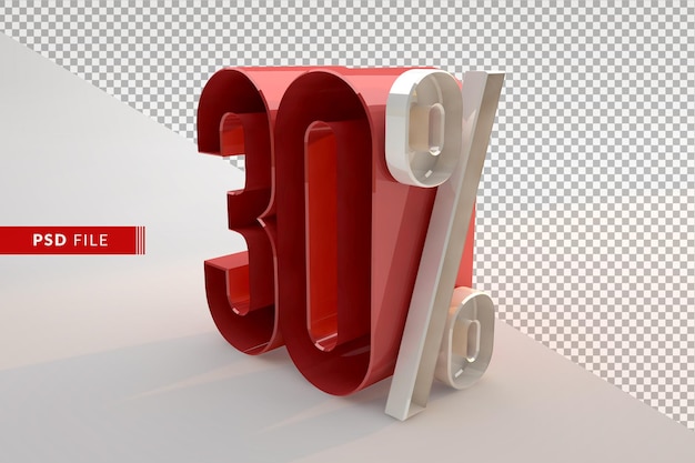 Sale 30 percent off promotional 3d isolated concept