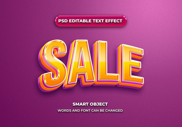 Sale 3d editable text effect style