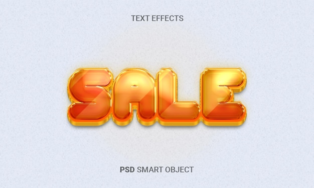 sale 3d editable text effect with psd smart object