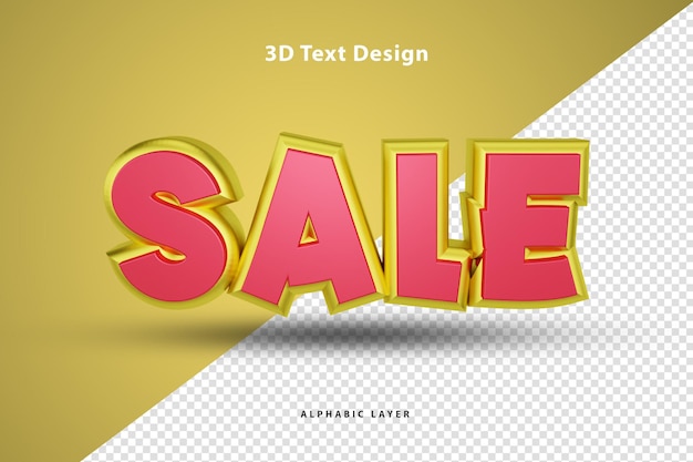 PSD sale 3d rendered text design