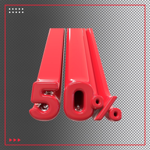 PSD sale-3d-text-50-off-effect-color-red