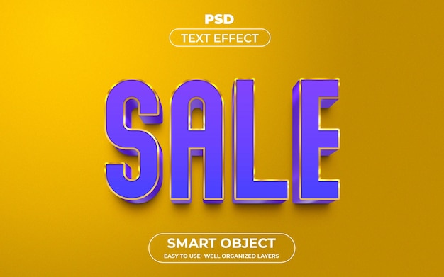 PSD Продажа 3d шаблон текстового эффекта