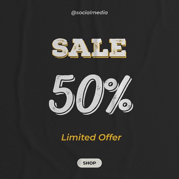 PSD sale 50 off instagram post template psd design social media promotion sale layout