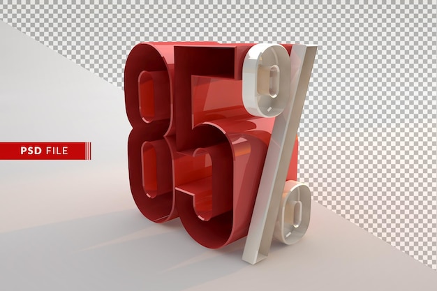 Sale 85 percent off promotional 3d isolated concept