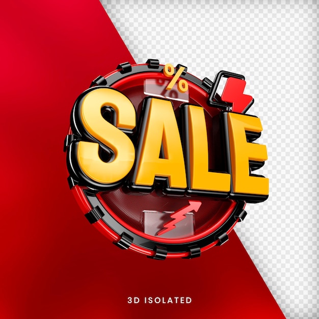 PSD sale banner 3d isolated premium psd