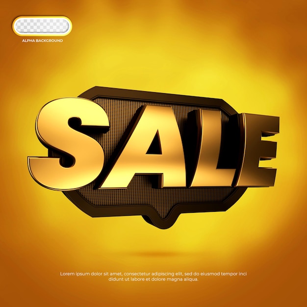 PSD sale banner 3d render premium psd