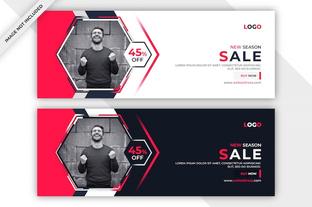 PSD sale banner or facebook cover template