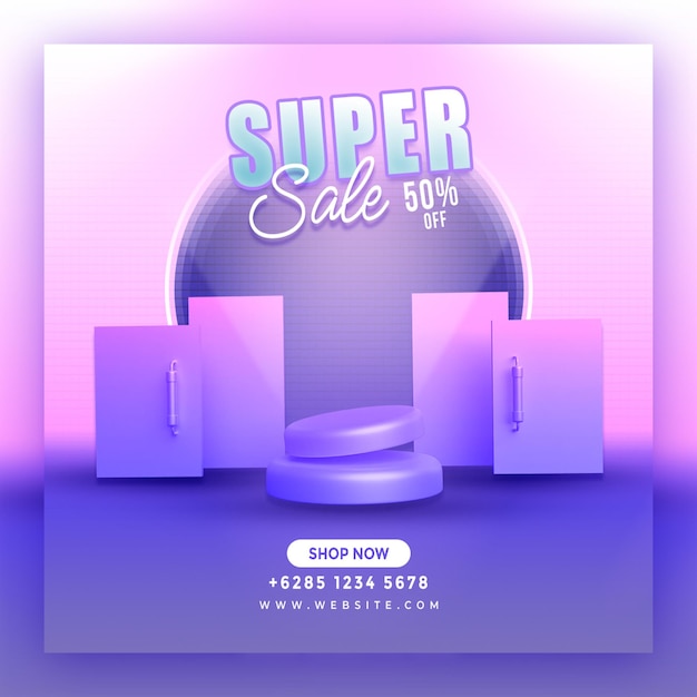 Sale banner Free Psd editable color