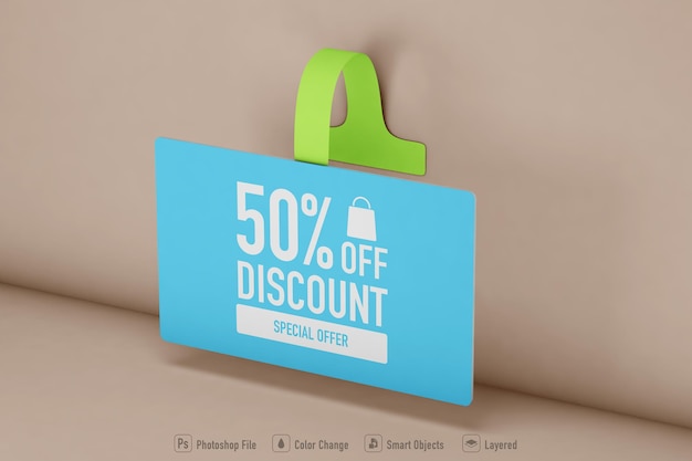 Sale banner mockup isolated showing offers and discounts