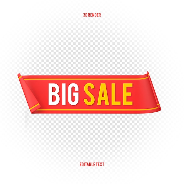 PSD sale banner tag special offer big sale banners red ribbons tags and stickers 3d render