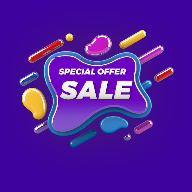PSD sale banner tag special offer big sale banners shopping icon website campaign or promotion 3d render