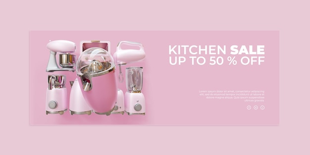 PSD sale banner template with citrus juicer 3d render illustration