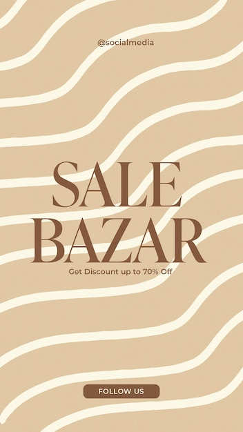 sale bazar Instagram Stories template PSD Design social media template layout typography