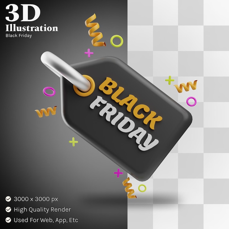 PSD 판매 검은 금요일 그림 3d
