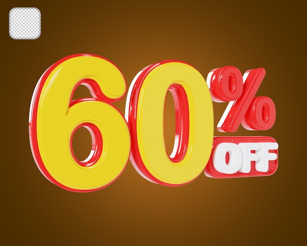 Sale Discount 60 Percent Off 3d illustration