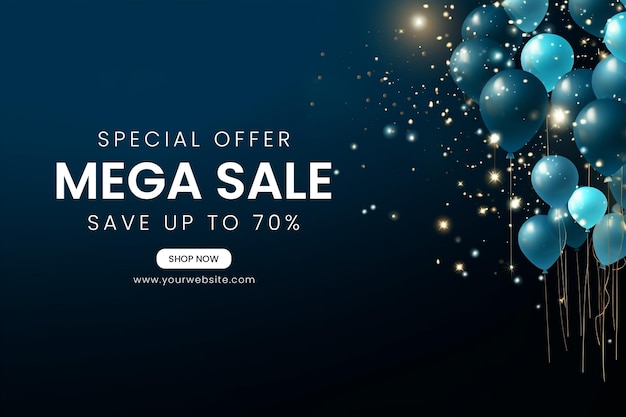 Sale discount banner and mega sale promotion background