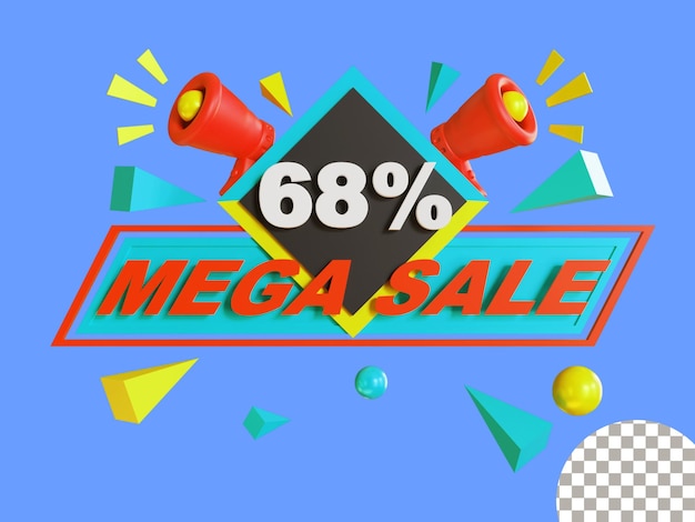 Sale discount offer icon isolated 3d render illustration