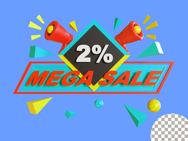 Sale discount offer icon isolated 3d render illustration