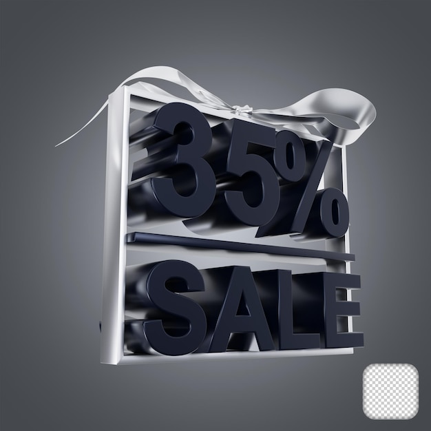 Sale discount price 35 percent 3d illustration