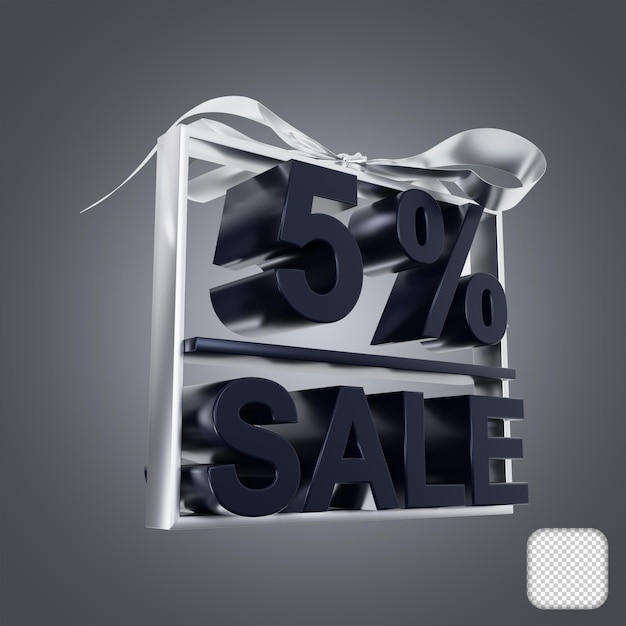 판매 할인 가격 5% 3d 그림