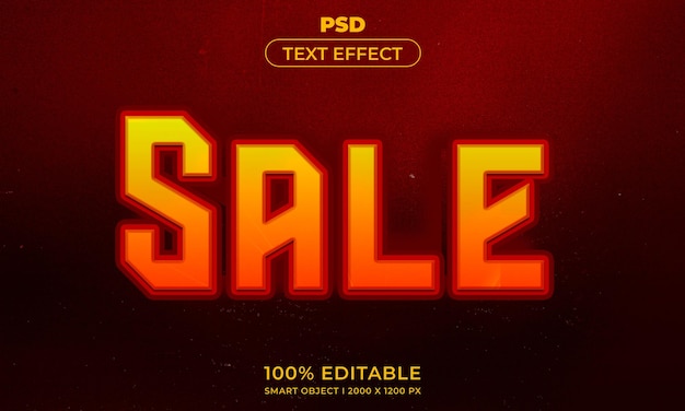 Sale editable text effect with background