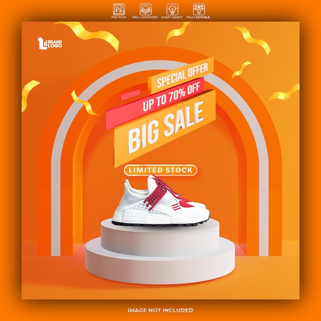 PSD sale event 3d design template