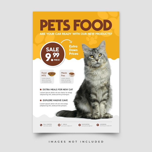 PSD sale food pets flyer template