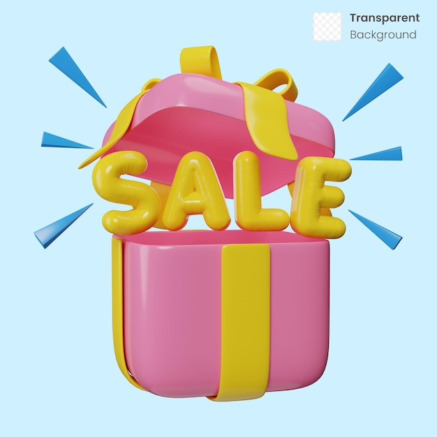 Sale gift box 3d illustration