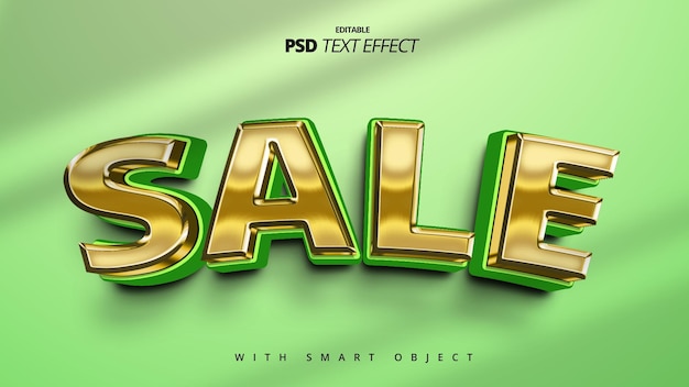 Sale golden 3d text effect editable template design